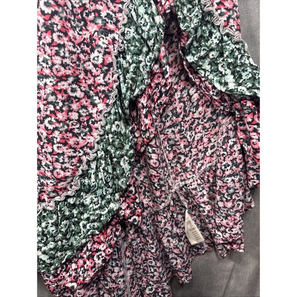 Free People Women's Boho Floral One I Love Green Pink Maxi Dress Sz S - Picture 3 of 13